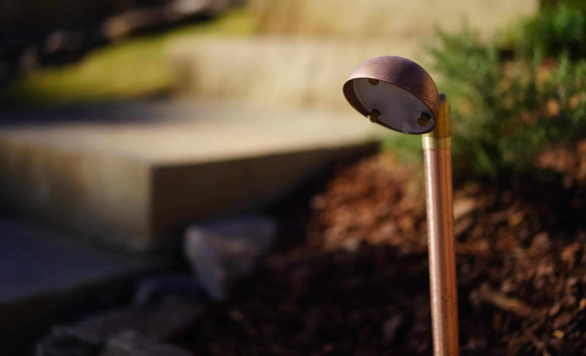 Copper low-voltage landscape path light
